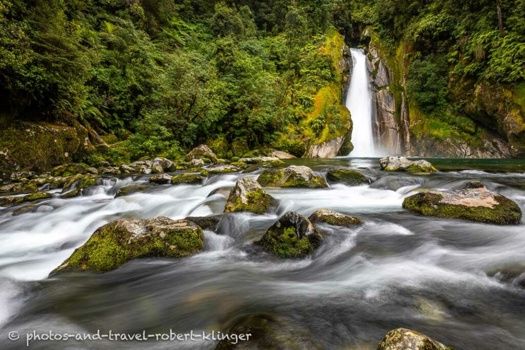 A waterfall along Milford track