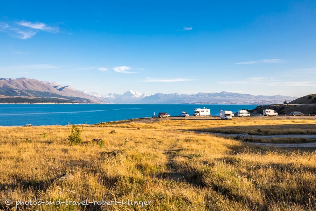 Camping am Lake Pukaki in New Zealand