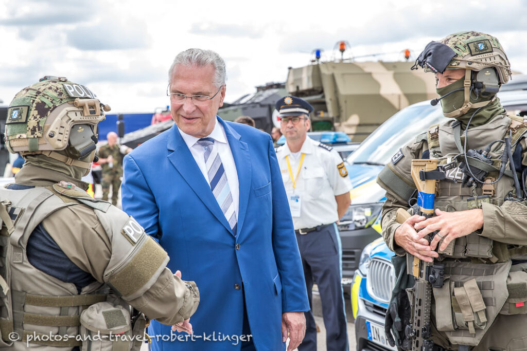 German interior minister Joachim Herrmann with police special forces