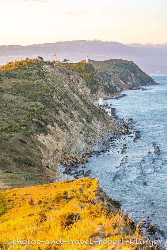 Coastal scienery and a lighthouse in Albania