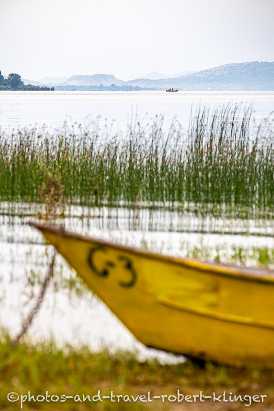 A fishing boat on Lake Skadar in Albania