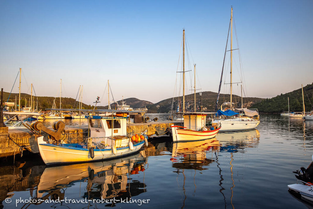 The harbour of a fishing village in Sithonia, Greece