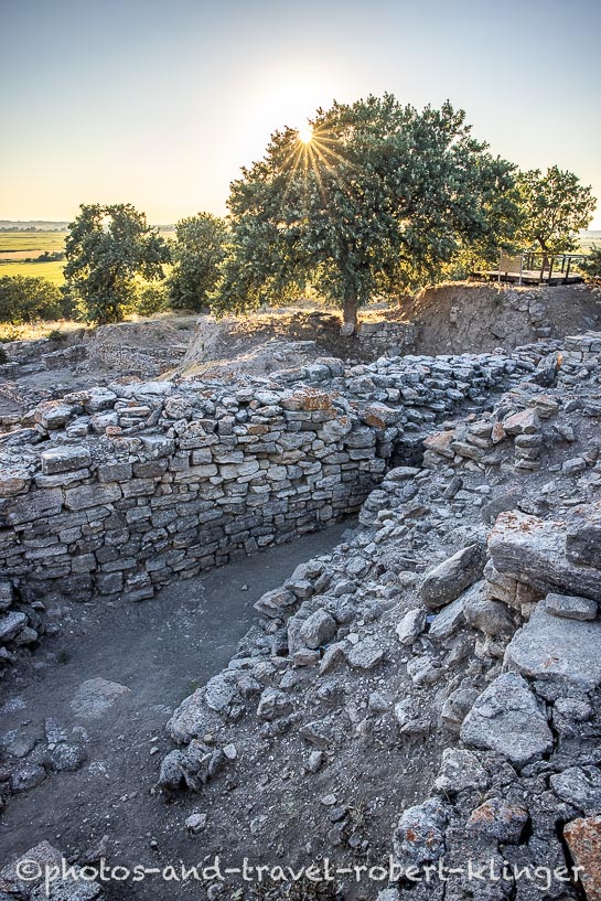 The ruins of Troy during sunset