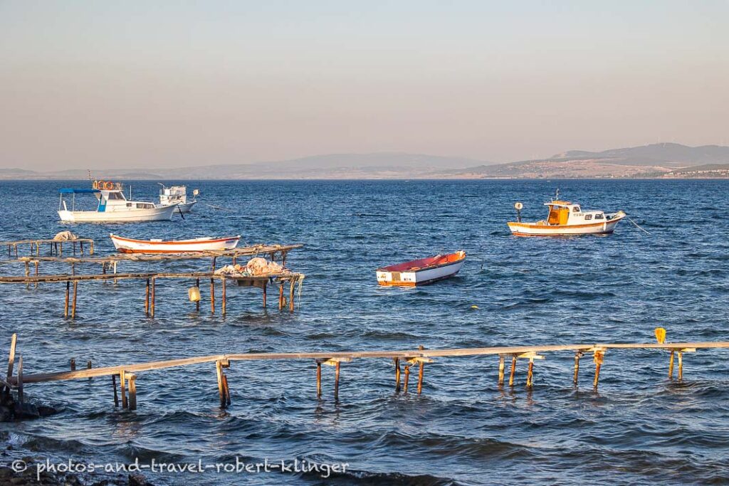 Fishing boats in the Aegean Sea of Turkey