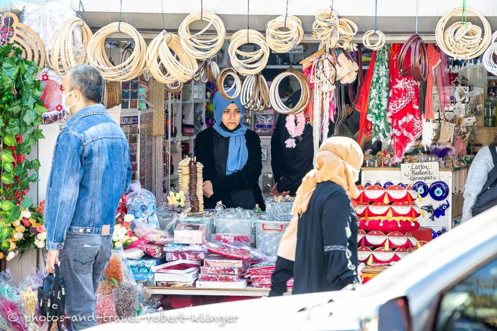 A saleswoman on a bazar in Ankara