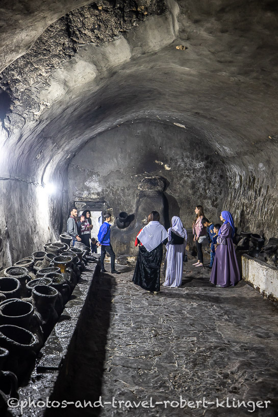 Yezidis inside the Lalish temple in Iraq