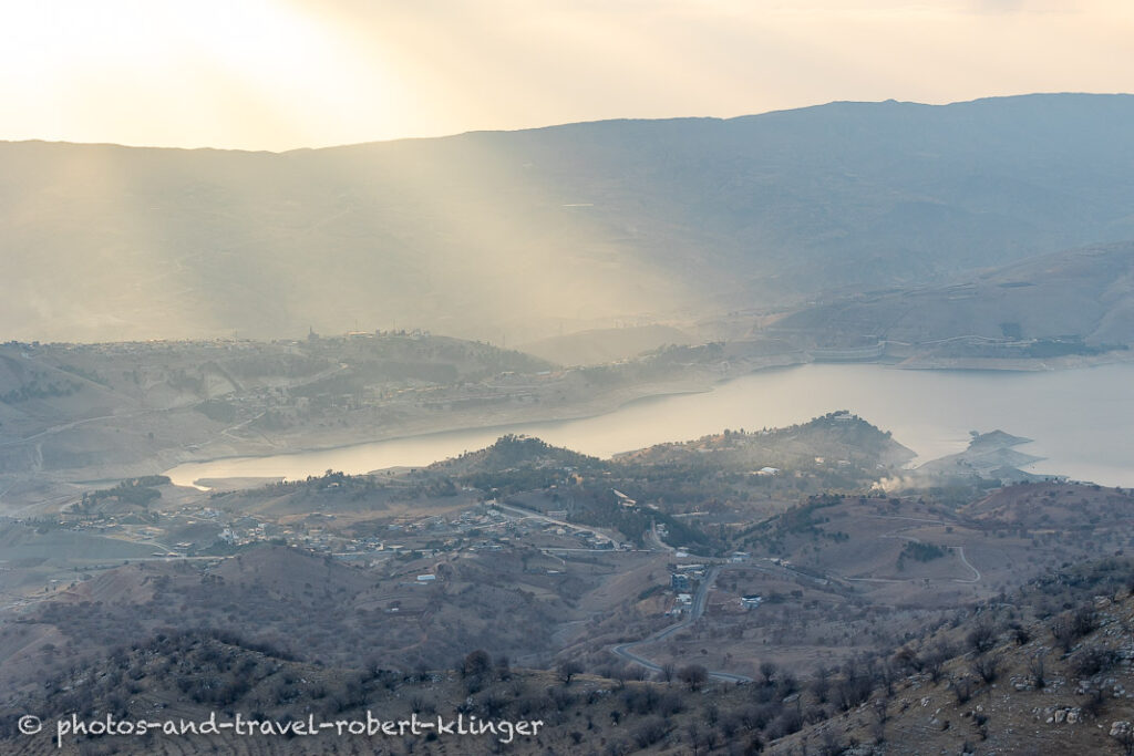 Dukan and the Lake in the evening sun