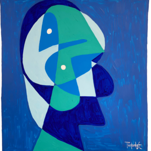 Retrato en azules-70x75cm-Enrique Pichardo-Baja