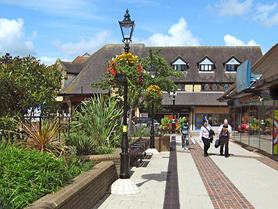 Yeovil Hanging baskets and planters adorn the Quedam Shopping Centre in Yeovil.