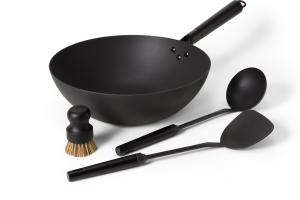 Satake Wok-set Kolstål 2,5mm med redskap