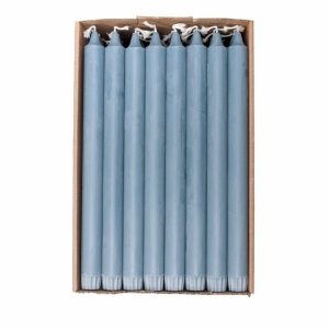 Kronljus 100% stearin 28cm Jeansblue