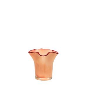 Ebba ljuslykta orange/röd 10x9cm