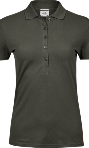 145 Luxury Stretch Polo Women Deep Green Arbetskläder Vården Arbetskläder Restaurang