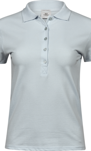 145 Luxury Stretch Polo Women Ice Blue Arbetskläder Vården Arbetskläder Restaurang