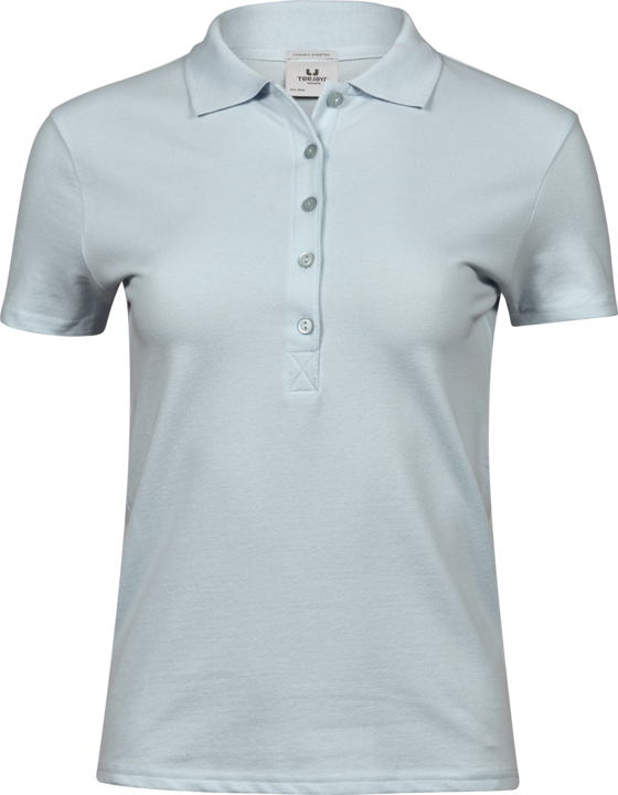 145 Luxury Stretch Polo Women Ice Blue Arbetskläder Vården Arbetskläder Restaurang