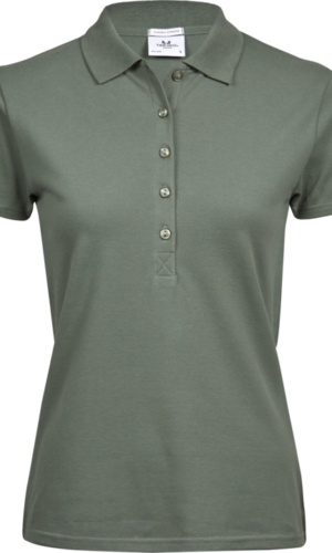 145 Luxury Stretch Polo Women Leaf Green Arbetskläder Vården Arbetskläder Restaurang