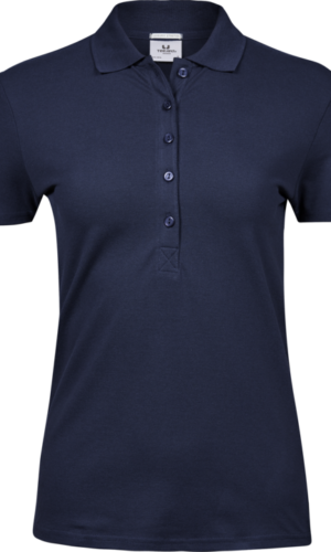145 Luxury Stretch Polo Women Navy Arbetskläder Vården Arbetskläder Restaurang