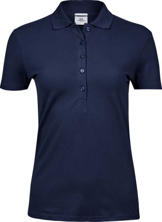 145 Luxury Stretch Polo Women Navy Arbetskläder Vården Arbetskläder Restaurang