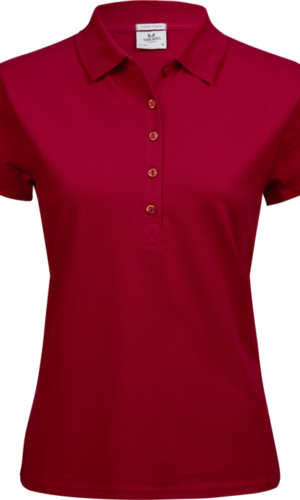 145 Luxury Stretch Polo Women Red Arbetskläder Vården Arbetskläder Restaurang