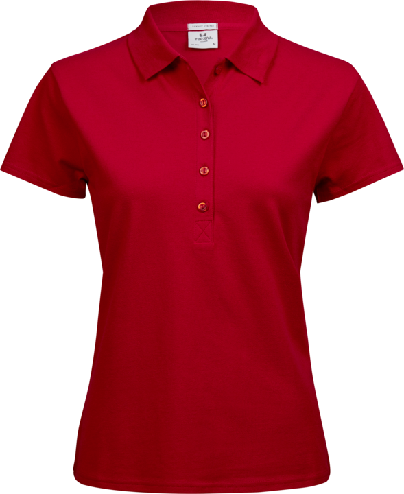 145 Luxury Stretch Polo Women Red Arbetskläder Vården Arbetskläder Restaurang
