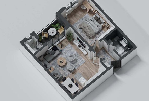 Banesa 03, 08, 13, 18, 23, 28 - 66.63 m² - 3D Banesa 03, 08, 13, 18, 23, 28 - 66.63 m² - 3D