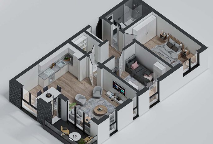 Banesa 05, 10, 15, 20, 25, 30 - 84.78 m² - 3D Banesa 05, 10, 15, 20, 25, 30 - 84.78 m² - 3D