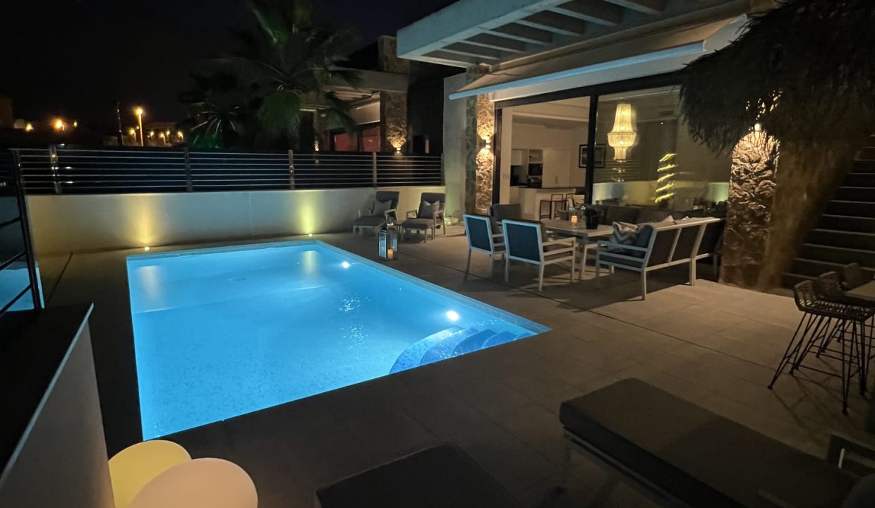 POOL AREA BY NIGHT