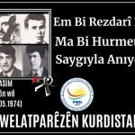 PWK: Leyla Qasim û hemû şehîdên Kurdistanê li hêvîya yekrêzîya nav mala kurd in