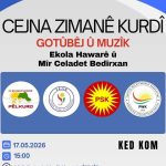 Li Îzmîrê Cejna Zimanê Kurdî bi muzîk û gotûbêjan tê pîrozkirin Kaynak: Li Îzmîrê Cejna Zimanê Kurdî...