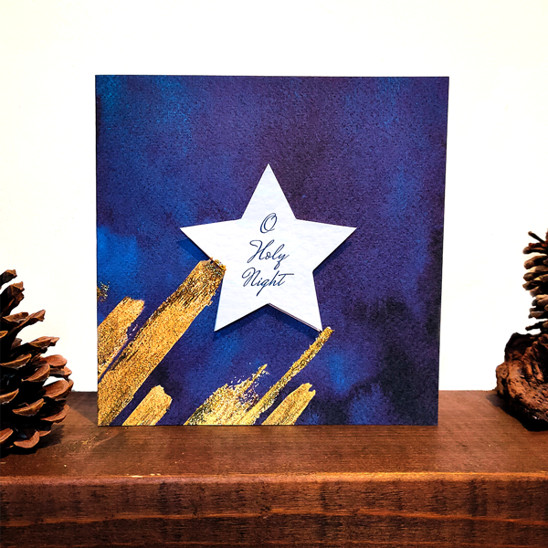 O Holy Night Glitter Star Card