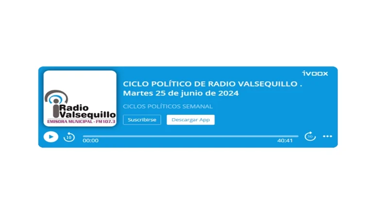 Intervención en los Ciclos Políticos de Radio Valsequillo el 25.06.2024