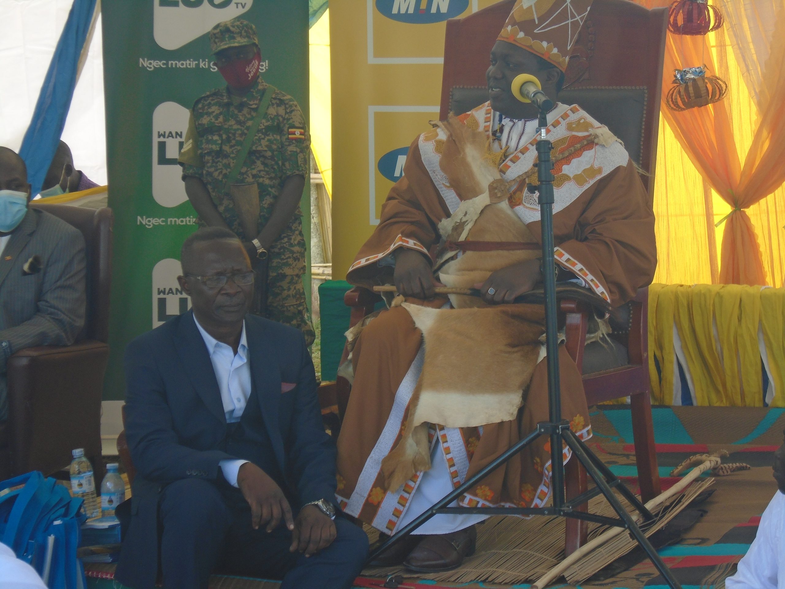 The king speaking during his 11th coronation anniversary at Atyak