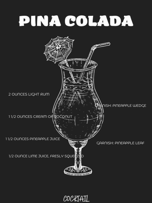 Pina Colada Cocktail Poster