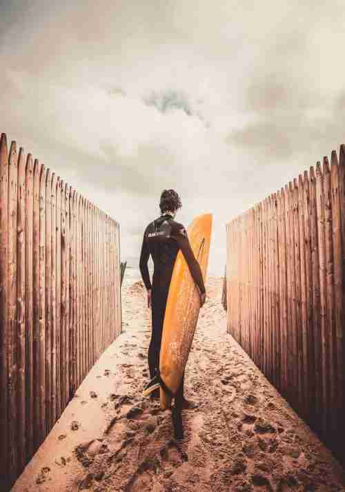 Surfare på Stranden Poster