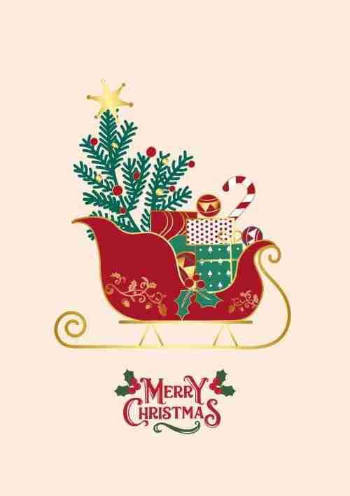 Julsläde Med Festlig Dekoration Illustration Poster