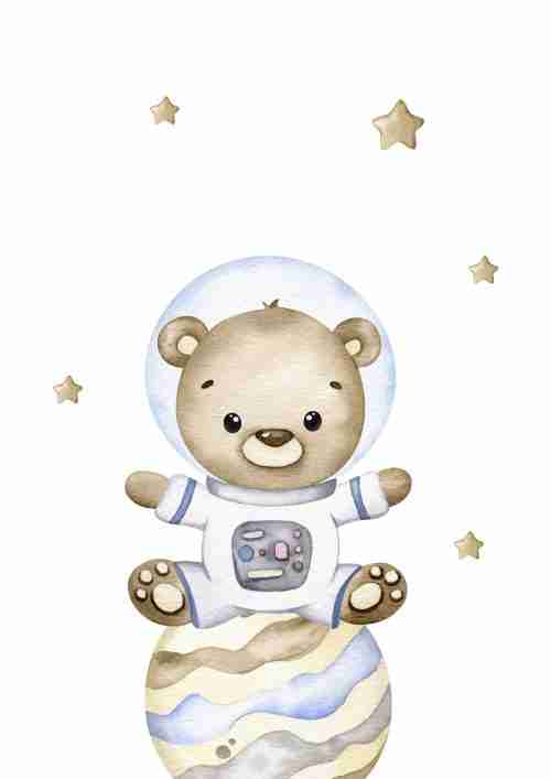 Rymd Teddybjörn Poster