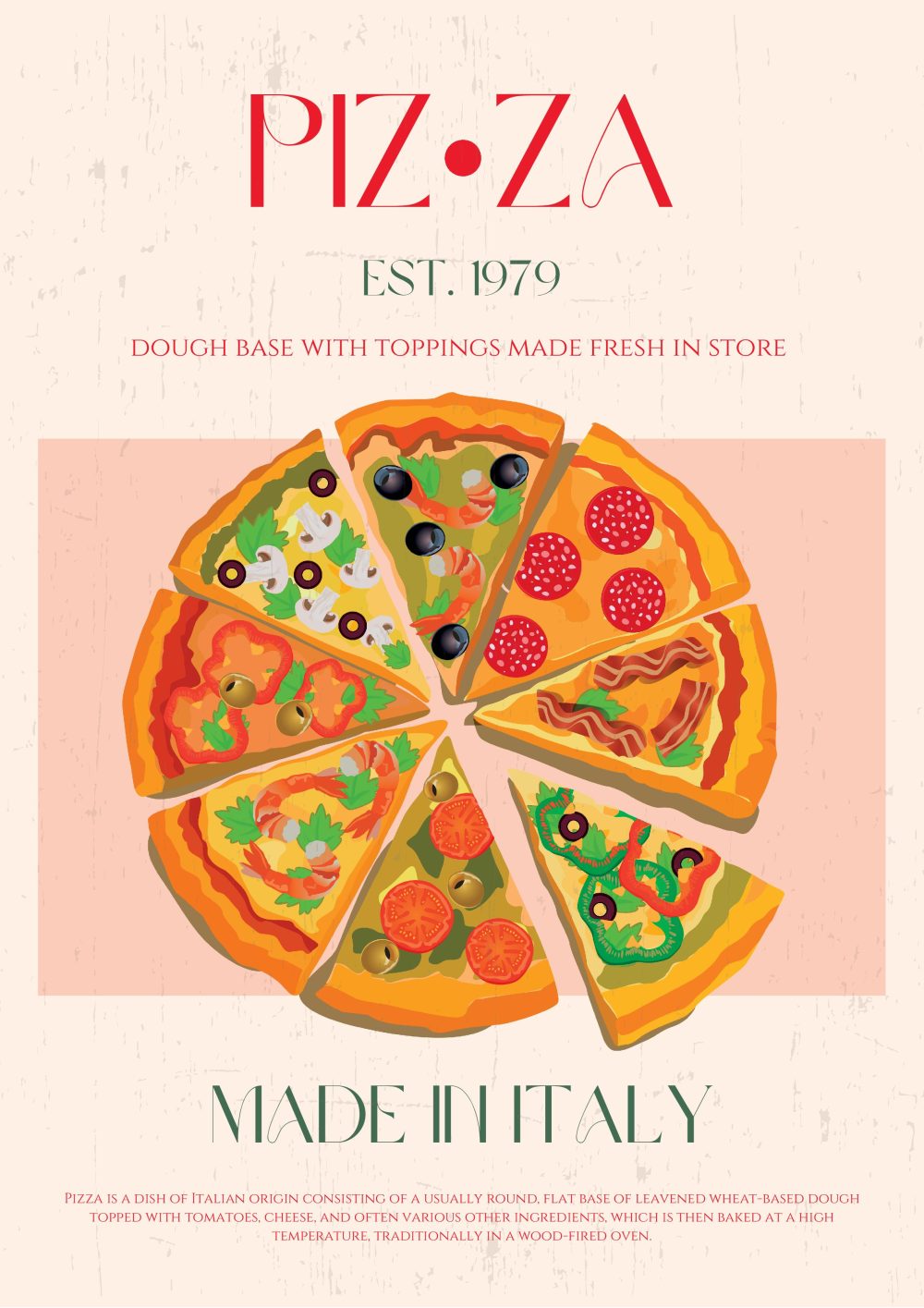 Italiensk Pizza Poster