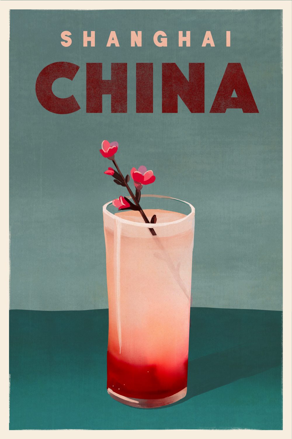 Shanghai China Cocktail Poster