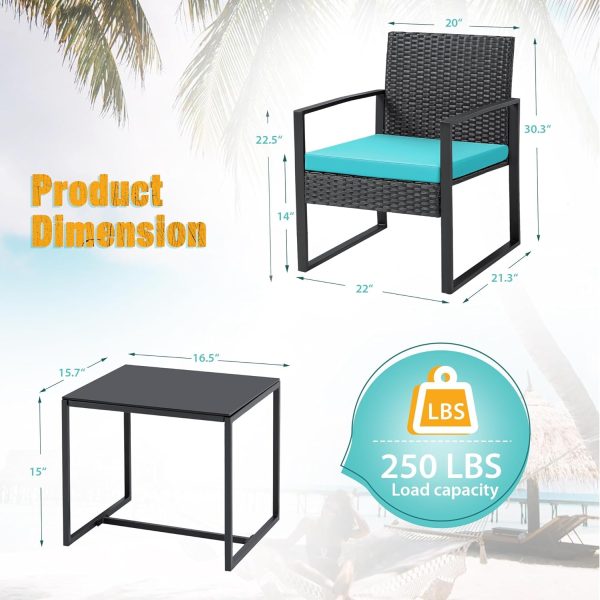 Flamaker 3 Pieces Patio Set Outdoor Wicker Furniture - Image 19