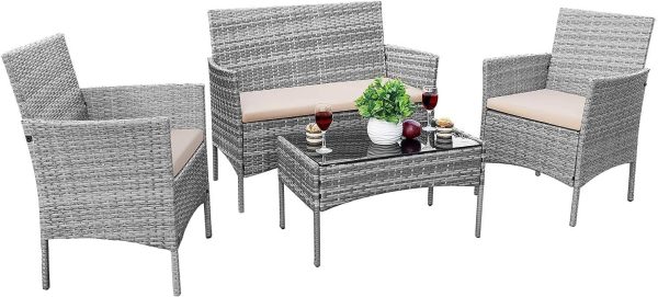 Devoko 4 Pieces Outdoor Patio Furniture Set - Image 10