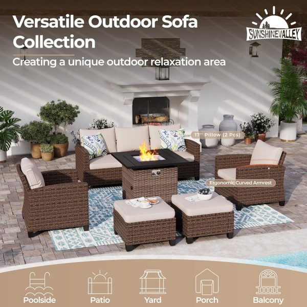 SUNSHINE VALLEY Patio Conversation Set Outdoor Furniture - Image 28