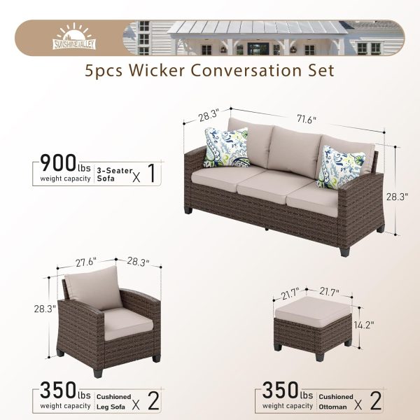 SUNSHINE VALLEY Patio Conversation Set Outdoor Furniture - Image 6