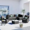 Patio Outdoor Sectional Furniture Sofa Set with Fire Pit Table - Image 10