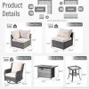 Patio Outdoor Sectional Furniture Sofa Set with Fire Pit Table - Image 30