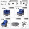 Patio Outdoor Sectional Furniture Sofa Set with Fire Pit Table - Image 57