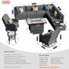 Patio Outdoor Sectional Furniture Sofa Set with Fire Pit Table - Image 114