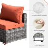 Patio Outdoor Sectional Furniture Sofa Set with Fire Pit Table - Image 126