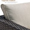 Patio Outdoor Sectional Furniture Sofa Set with Fire Pit Table - Image 133
