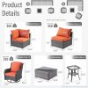 Patio Outdoor Sectional Furniture Sofa Set with Fire Pit Table - Image 152