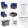 Patio Outdoor Sectional Furniture Sofa Set with Fire Pit Table - Image 155